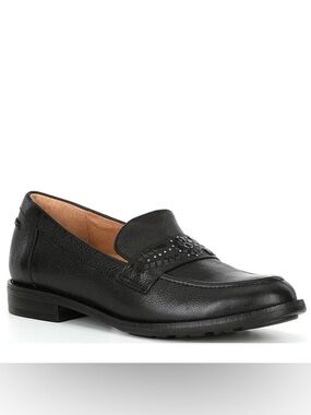 NWT Brioso Frisco Lizard Embossed Leather Loafers Sz 6,5 Black
